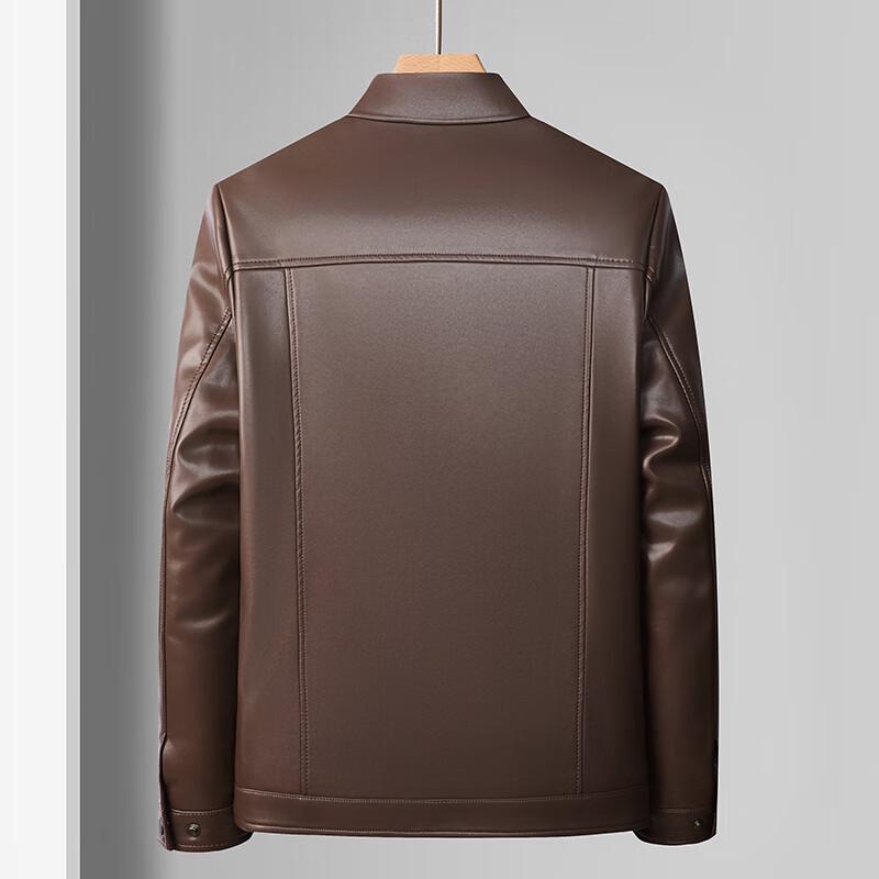 Men's Business Casual Faux Leather Jacket FMDH9258