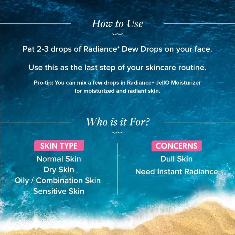 Aqualogica Radiance+ Juicy Dew Drops Illuminating Face Serum 30ml For Glowing Skin With Watermelon and Niacinamide