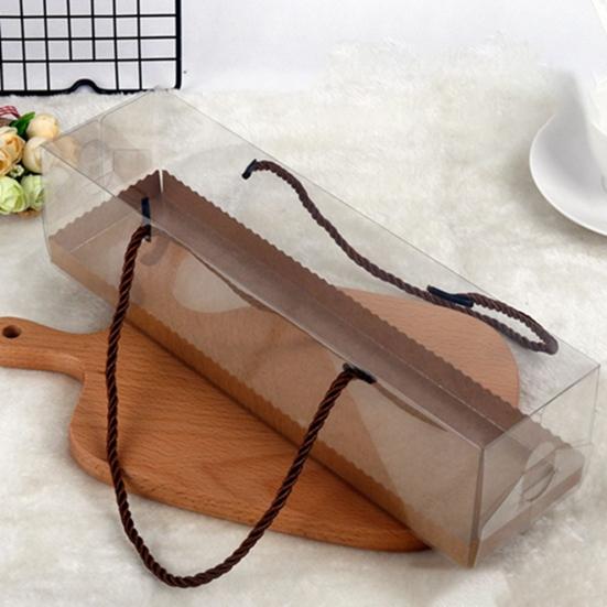 10 Τεμάχια με Λουράκι Διάφανα Δημιουργικά Υγιεινά Κουτιά Συσκευασίας για Κέικ Ρολό Ελβετικό Κέικ Δοχεία Κέικ