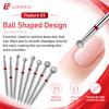 Ball Diamond Nail Drill Bit Set 1.5/2/2.5/3/3.5/4/4.5/5mm Red Fine Nail Milling Cutters Nail File Bit Sets Nail Prep Dead Skin Removal Shaping