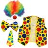 Clown Dress Up Performance Costume Colorful Rainbow Fans Exploding Head Wig Curly Hair Cover Headgear Clown Cos