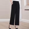 Summer Wide Leg Pants Women Clothes Casual Elastic Waist Plus Size High Waist Black Pants