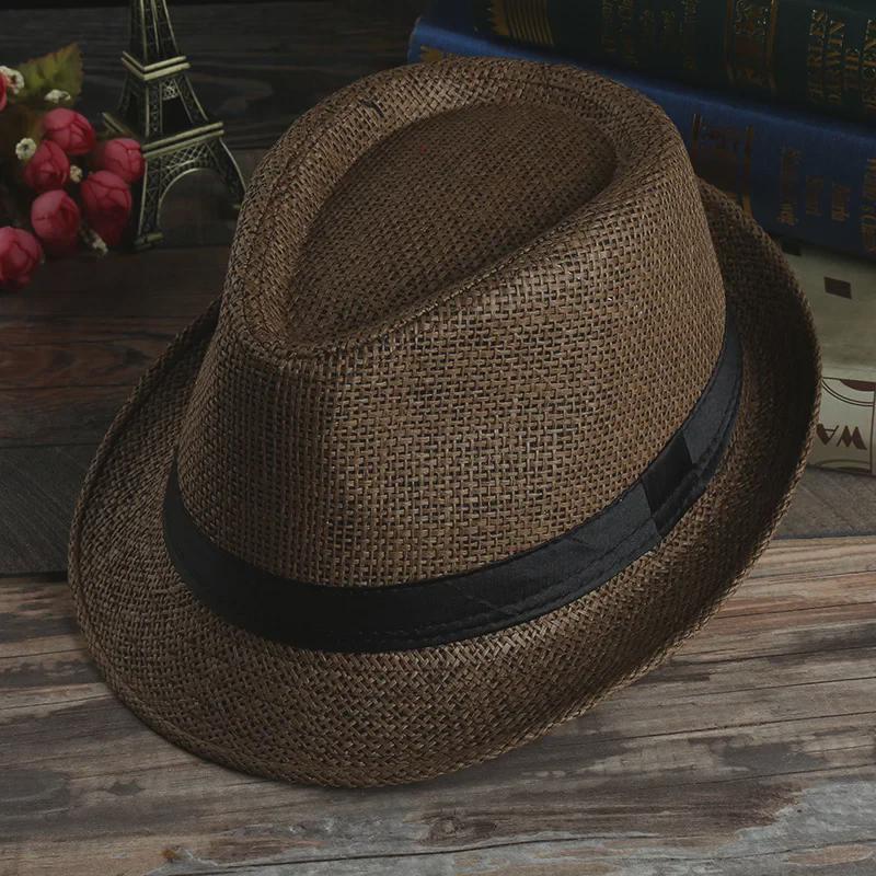 Cappello da sole unisex in paglia: Elegante cappello estivo da jazz per coppie e famiglie in spiaggia