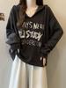 Women's Designer Hooded Drop Shoulder Sweatshirt - Slimming Plus Size, Slightly Overweight, Ribbed Base Layer for 2025 Autumn/Winter