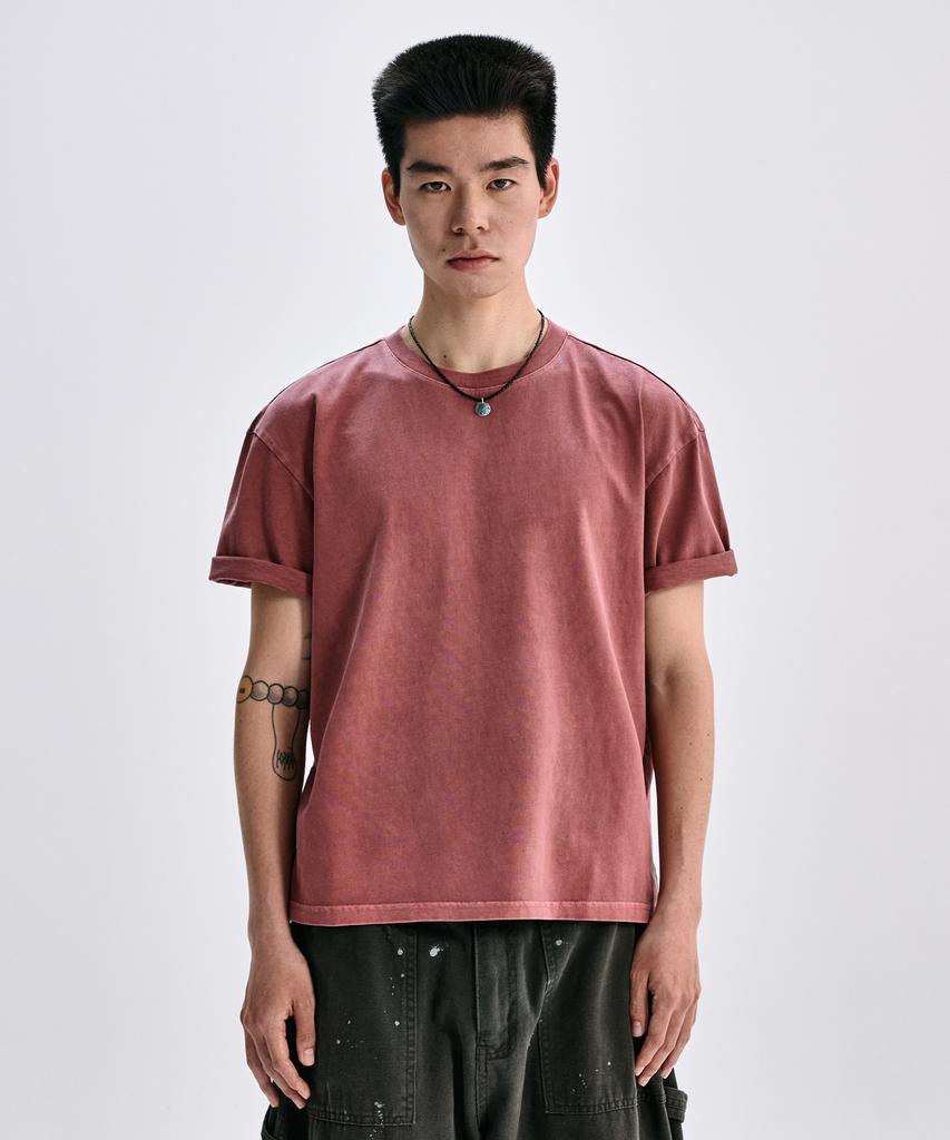 TAKEASY [Special Feature] (2-Pack Cotton 270G) Pigment Crop T-Shirt - 3 Colors