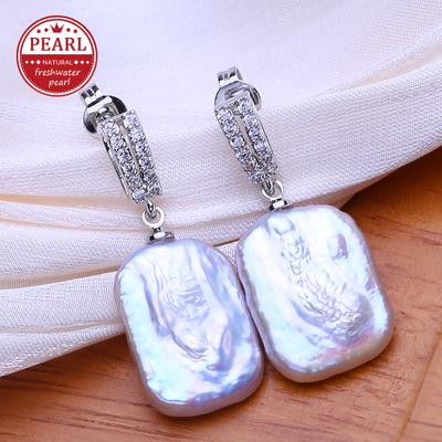 Orecchini LSOOYH con Perle Barocche Naturali d'Acqua Dolce Grandi e Irregolari per Donna, Orecchini Pendenti alla Moda Color Oro, Regali di Compleanno