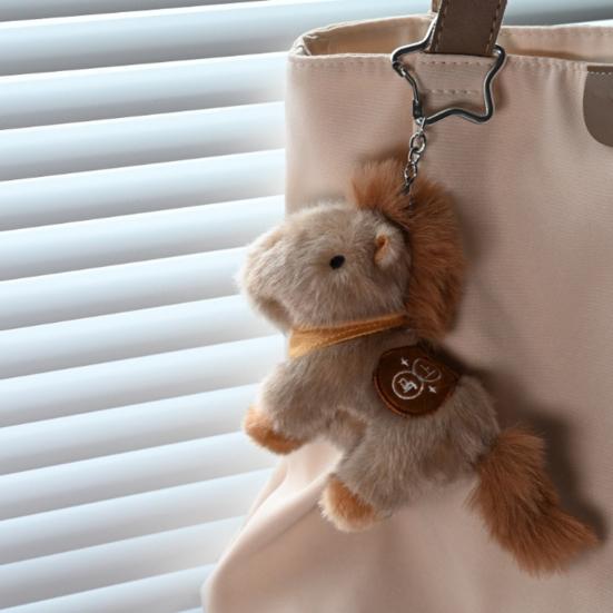 Realistyczny Brelok Kucyk Pluszowa Zabawka Śliczny Kucyk Brelok Mini Zawieszka Zwierzęca Lekki Maskotka na Szczęście Prezent dla Dzieci Przyjaciół