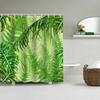 Frond Bathing Curtain  Bathroom Nordic Green Leaf  Shower Curtain Waterproof With 12 Hooks Home Deco