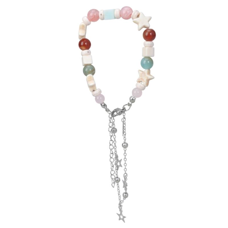 

Модный браслет с пятиконечной звездой, простой многослойный браслет, регулируемые пентаграммы, браслет из бисера, ювелирные изделия, подарок на день рождения 1