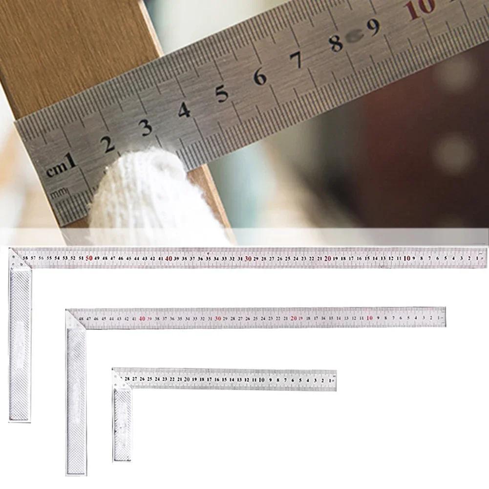 3PCS Stainless Steel L Shape Angle Square Ruler 30 50 60cm for Precise For Woodworking and Carpentry Measurement