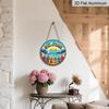 2D Flat Summer Beach "Welcome" Aluminum Decorative Signs and Plaques in Various Sizes. Flip-flop Summer Wave Pattern Wall Decorations Suitable for