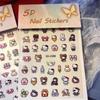 1Sheet 5D Pixel Cartoon Nail Stickers Animation Cute Hellokitty Decals Nail Supplies Dly Patch For Nails Decorations