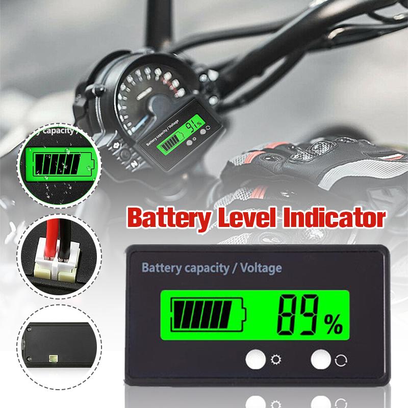 

LCD 12v 24v 36v 48v Стан батареї Вольтметр Монітор Караван Абсолютно новий свинцево-кислотний акумулятор Літієвий акумулятор Gy-6s Дисплей живлення армія зелений колір