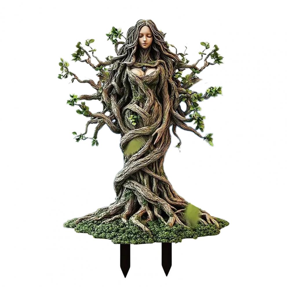 Outdoor Elf Decoration Wood Elf Acrylic Sign Stake Whimsical Garden Decoration for Outdoor Plants Fairy Ornaments