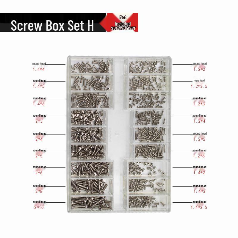 18-Sized Mini Screw Set: Screws for Watches, Eyeglass Frames, and Laptops