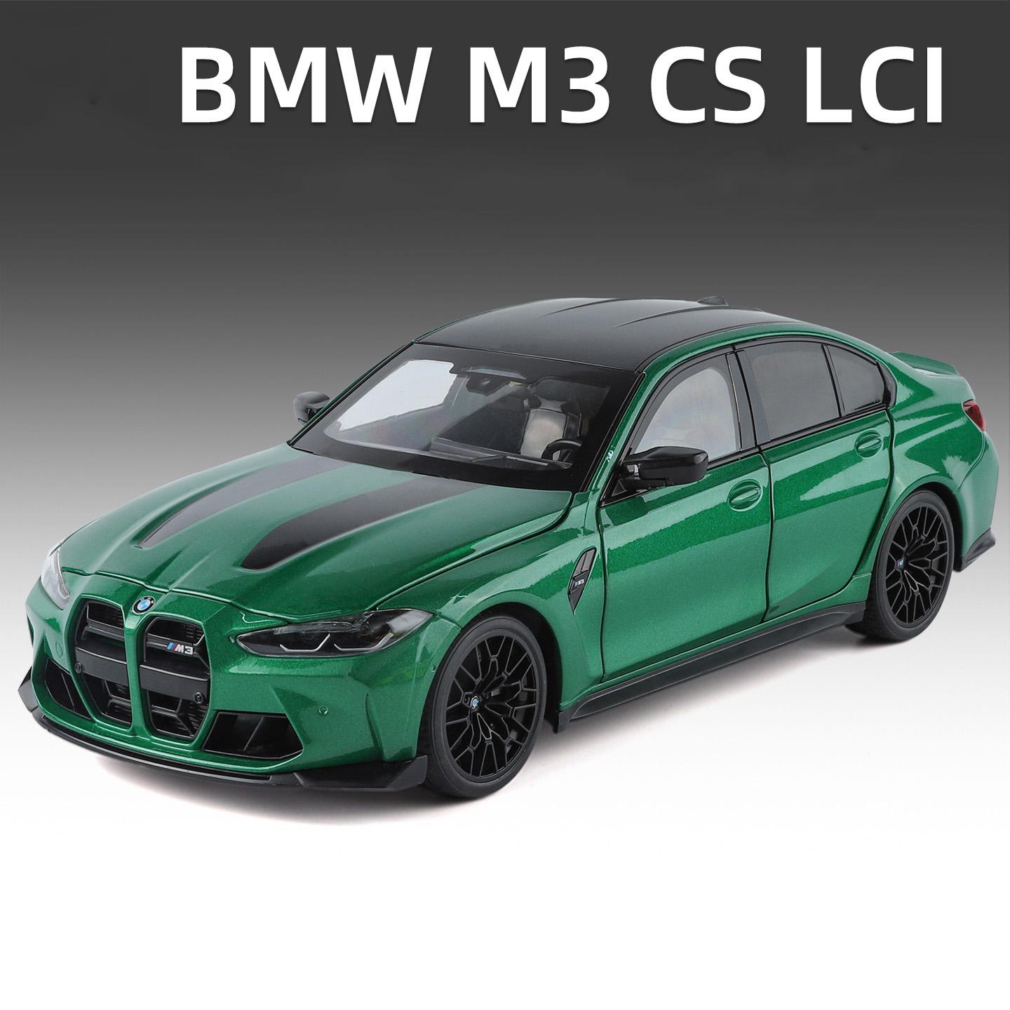 

1:18 BMW M3 CS LCI G80 Coupe Alloy Super Sports Car Model Diecast Metal Track Racing Vehicles Car Model Collection Kids Toy Gift зелений