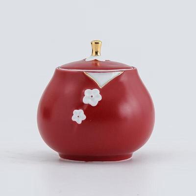 Wanchunhe Red Glazed Ceramic Tea Set with Portable Case