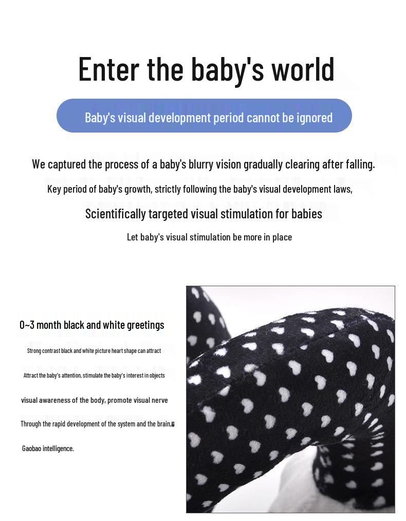 Newborn Black and White Visual Training Crib Hanging Plush Toy for Soothing Babies