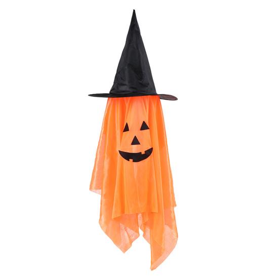 Halloween Hanging Decoration Outdoor Hanging Pumpkin Ghost with Witch Hat for Outside Yard Porch Lawn Tree Decor