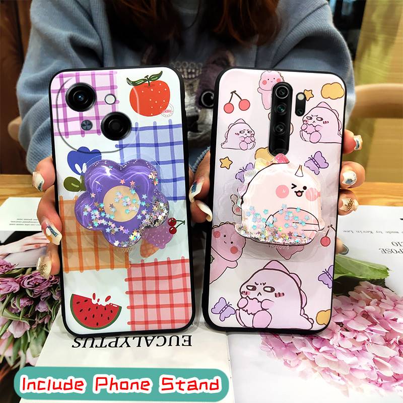 protective Rotatable stand Phone Case For Tecno POP9 4G/Spark GO 1/KL4 Waterproof TPU Skin feel silicone Glitter Durable