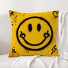 Symbol Smile Face Cushion Cover Natural Linen Pillowcase Set AllinOne Decor Cushion Cover for Sofa Bedroom Chair