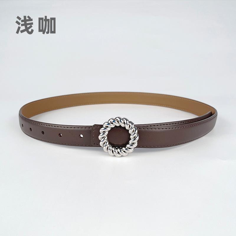 Leather Women'S Belt Cowhide Simple Match Casual Pants Jeans Decorative Women'S Belt