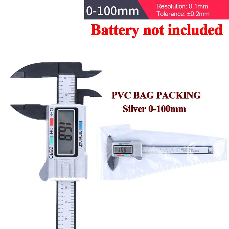0-100mm 0-150mm Electronic Digital Caliper Carbon Fibre Vernier Calipers Plastic Gauge Micrometer Ruler Measuring Tools