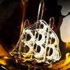 850ML Creative Globe Decanter Set with Lead-free Carafe Exquisite Wood-stand and 2 Glasses Whiskey Decanter Globe Grade Gift