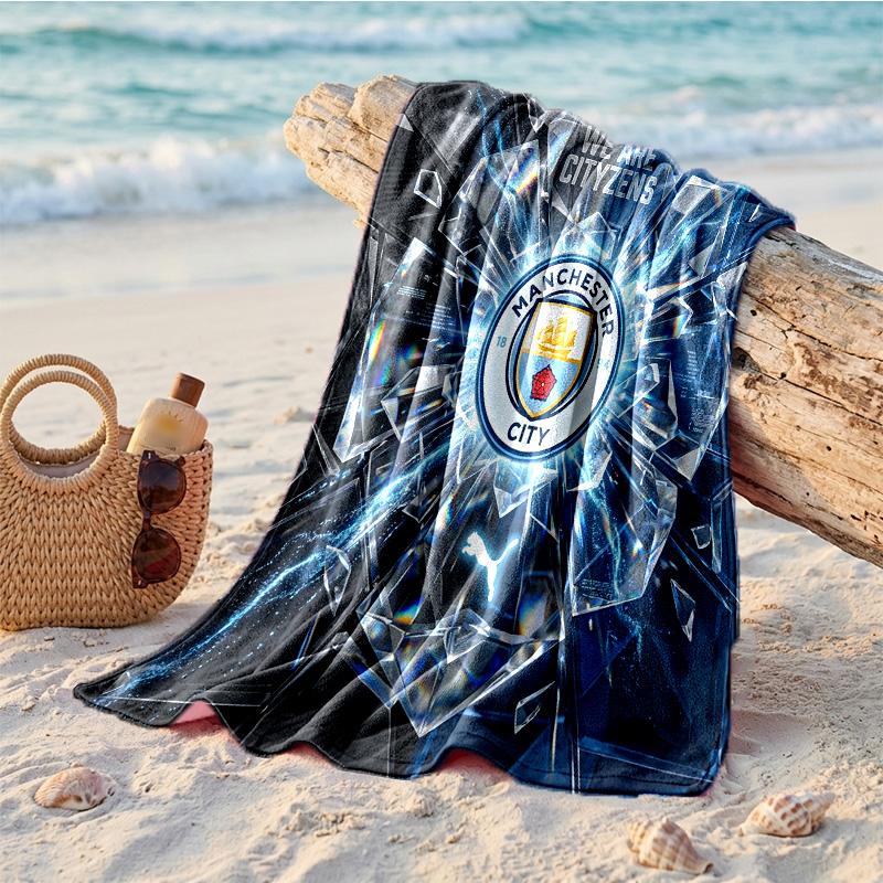 Asciugamano da Spiaggia in Microfibra con Stampa Manchester City Asciugatura Rapida Assorbente Grande Asciugamano per Spiaggia Nuoto Viaggio