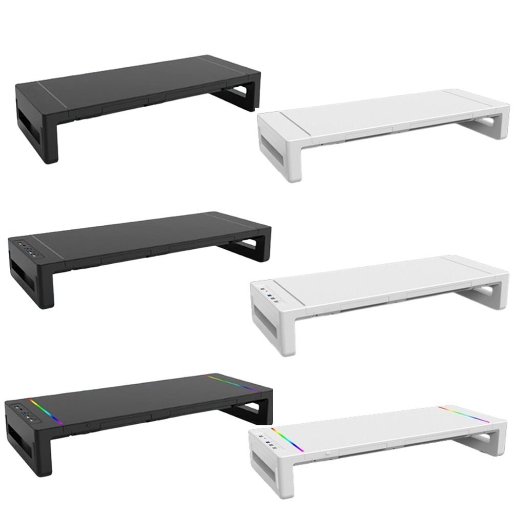 

Foldable Computer Display Stand RGB Lights Laptop Holder Flat Screen Display Black-Without USB or lights