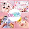 Funny Nano Bubble Tape 1 Set 300CM Toy with Straw Charm Sticker Inflator High Elasticity Tweezer Adhesive Stress Relief DIY Craft Making Kit Children