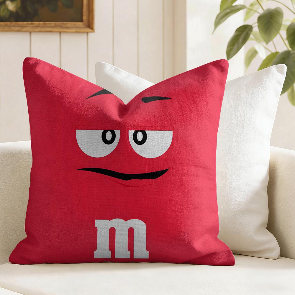 Fashion MMMs Chocolate Cushion Cover Eco Linen Pillow Case DoubleSided Print Breathable Durable Zipper Home Decor Gift