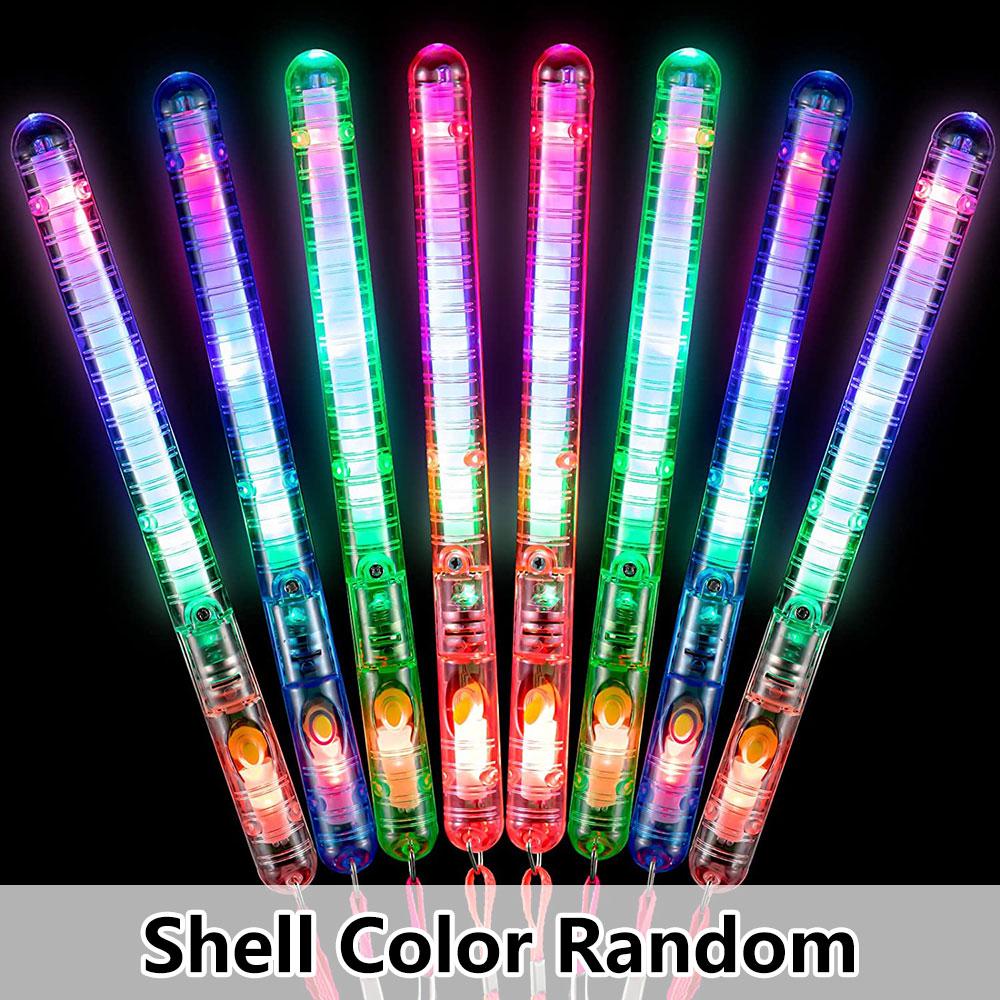 1Pcs Flashing LED Wand Sticks Glowing with Rope Multicolor Cheer Tube Light Birthday Wedding Music Party Festival Supplies