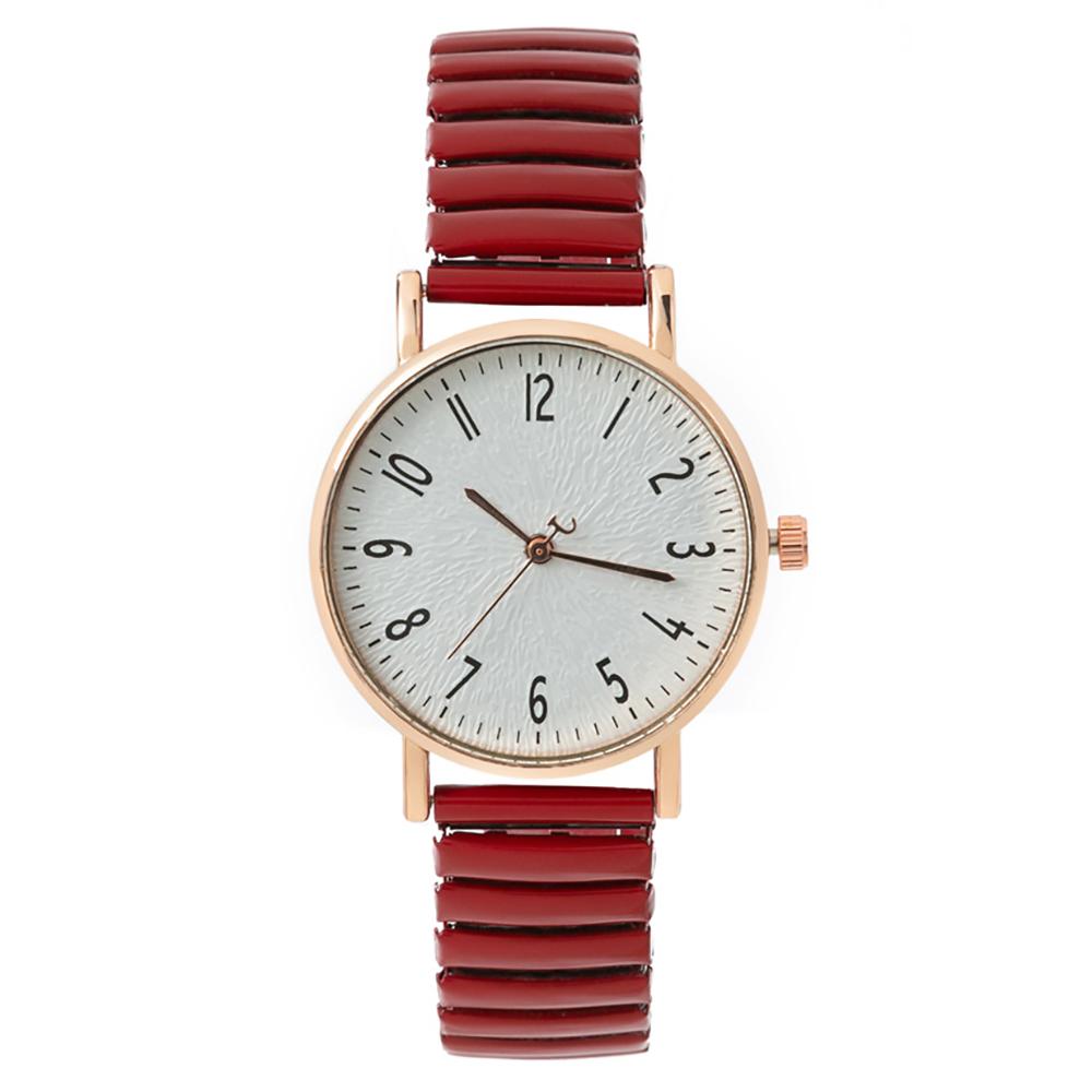 Women's Fashion Simple Digital Design Quartz Watch Casual Stainless Steel Stretch Buckleless Strap Ladies Clock Dress Watches