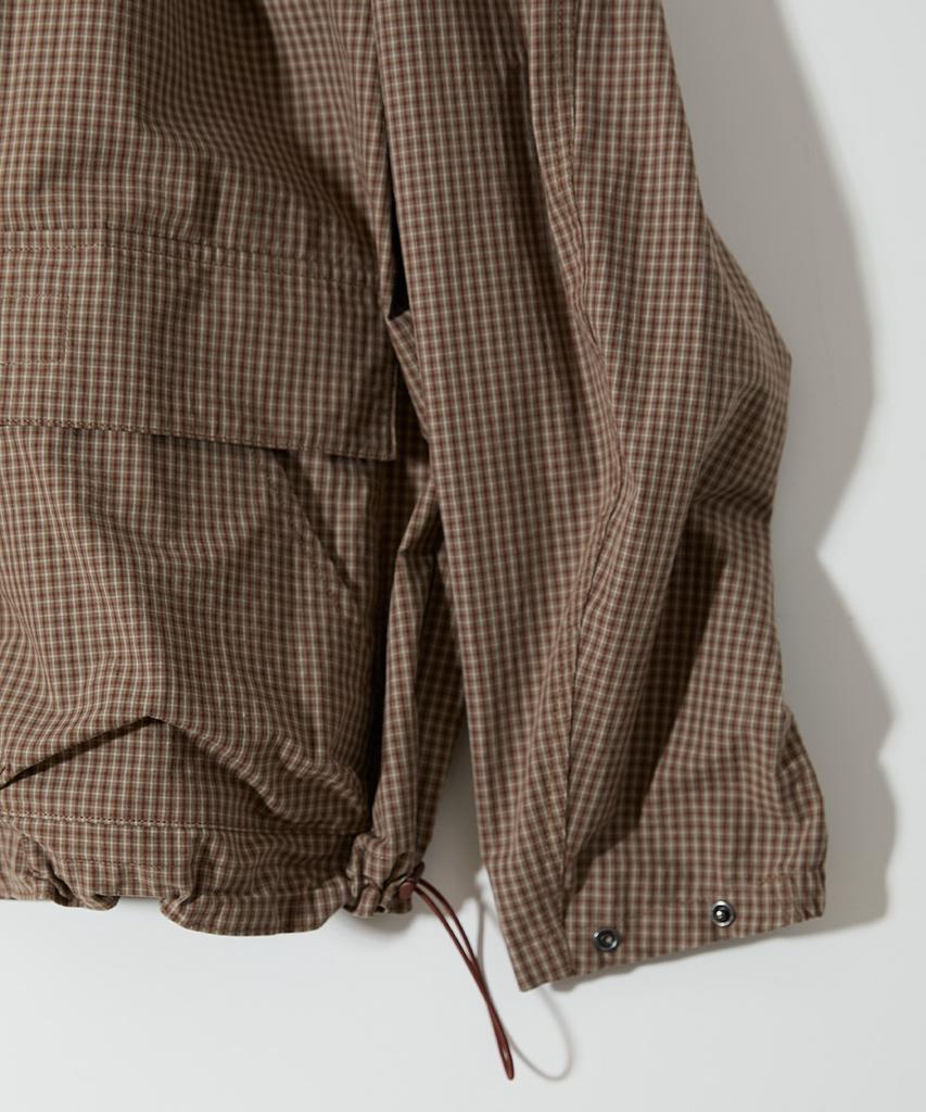 Horlisun Breeze Typewriter Check Hood Jacket Beige