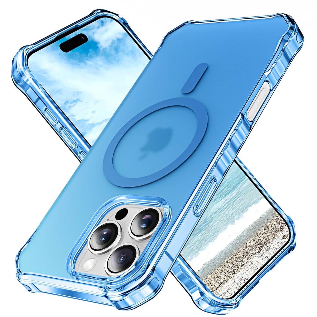 Magnetic for iPhone 16/15/14/13/12 Pro Max Case Slim Translucent Matte Shockproof [Compatible with Magnetic][Anti-Yellowing]
