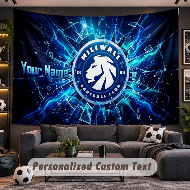 Wall Hanging Tapestry Custom NameMillwall FC Pattern Personalized Printed Fabric Wall Decor