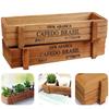 2PCS Retro Garden Plant Pot Vintage Wooden Storage Box for Sundries Stationery Pen Box Succulents  Balcony Home Decoration
