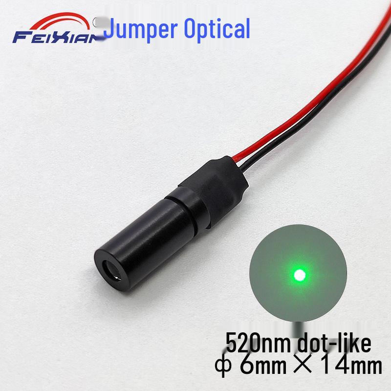 520nm 5mW Green Laser Module with 6x14mm Glass Lens