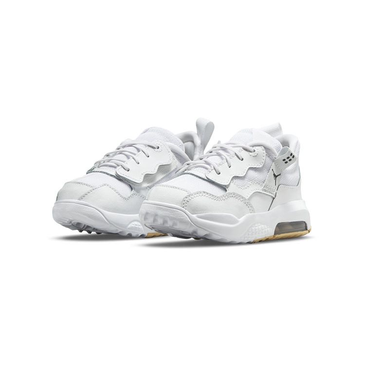 Jordan MA2 Synthetic Leather Round Toe Lace-Up Slip-Resistant Durable Low-Top Walker Shoes Baby Shoes White CW6596-102