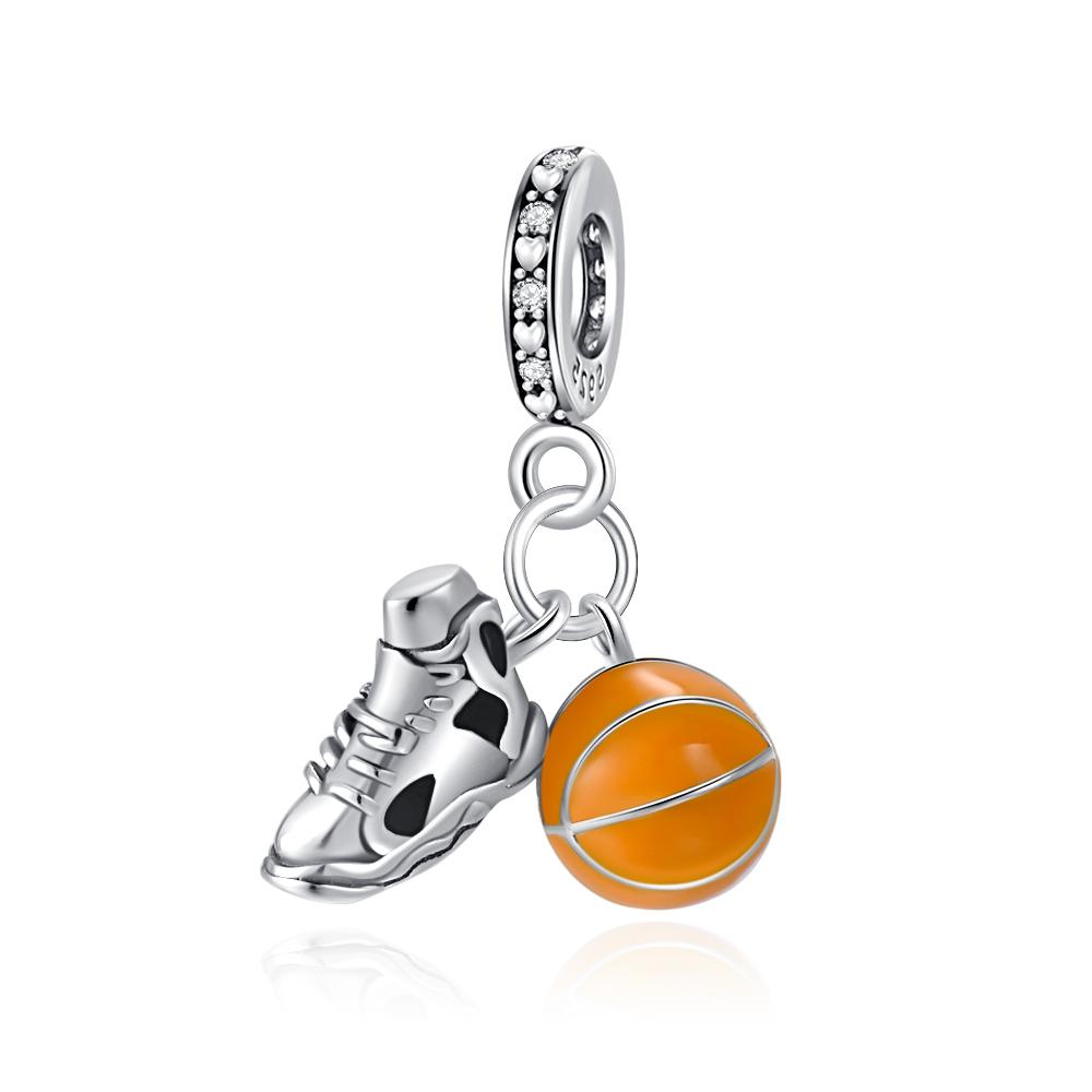 Copper Badminton Dumbbell Soccer I Love Sports Pendant Charms Bead Fit Original Pendant Bracelet Diy Women Jewelry