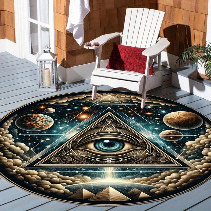 Eye Of Providence Round Rug Floor Mat Doorway Rug With Nonslip Backing Outdoor Patio Camping Rug Floor Mat Living Room Bedroom Decoration