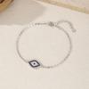MODIAN 925 Silver Vintage Blue & Clear Zirconia Eyes Bracelet Stackable Vacation Link Chain Bracelets For Women Jewelry