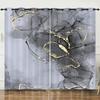 Curtains Nordic Style Marble Texture Bedroom Curtains Digital Printing Blackout Curtains No Punching