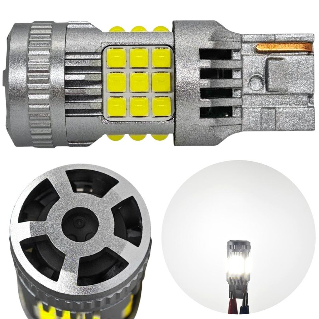 2 szt W21W LED 7440 żarówka 12-24V bez błędu 2200lm biała mocne światło
