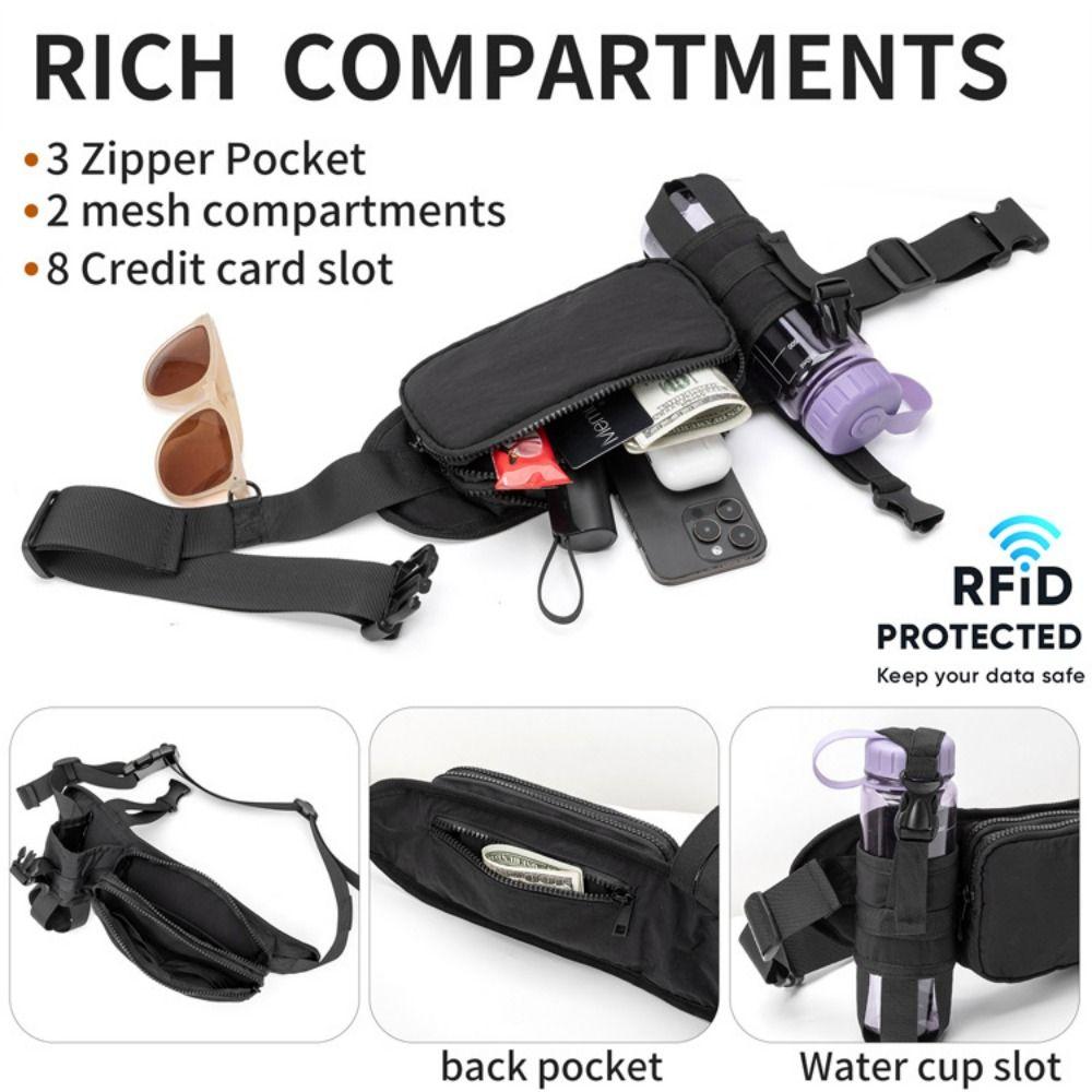 Nylon Waist Bag Elastic Jogging Gym Bags Multifunctional Sports Bag Sports Activities