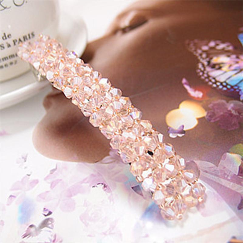 Haarspange Gewebte Spange Haarnadel Damen Vierreihige Spange Kopfspange Damen Haargummi Haarschmuck Angelschnur