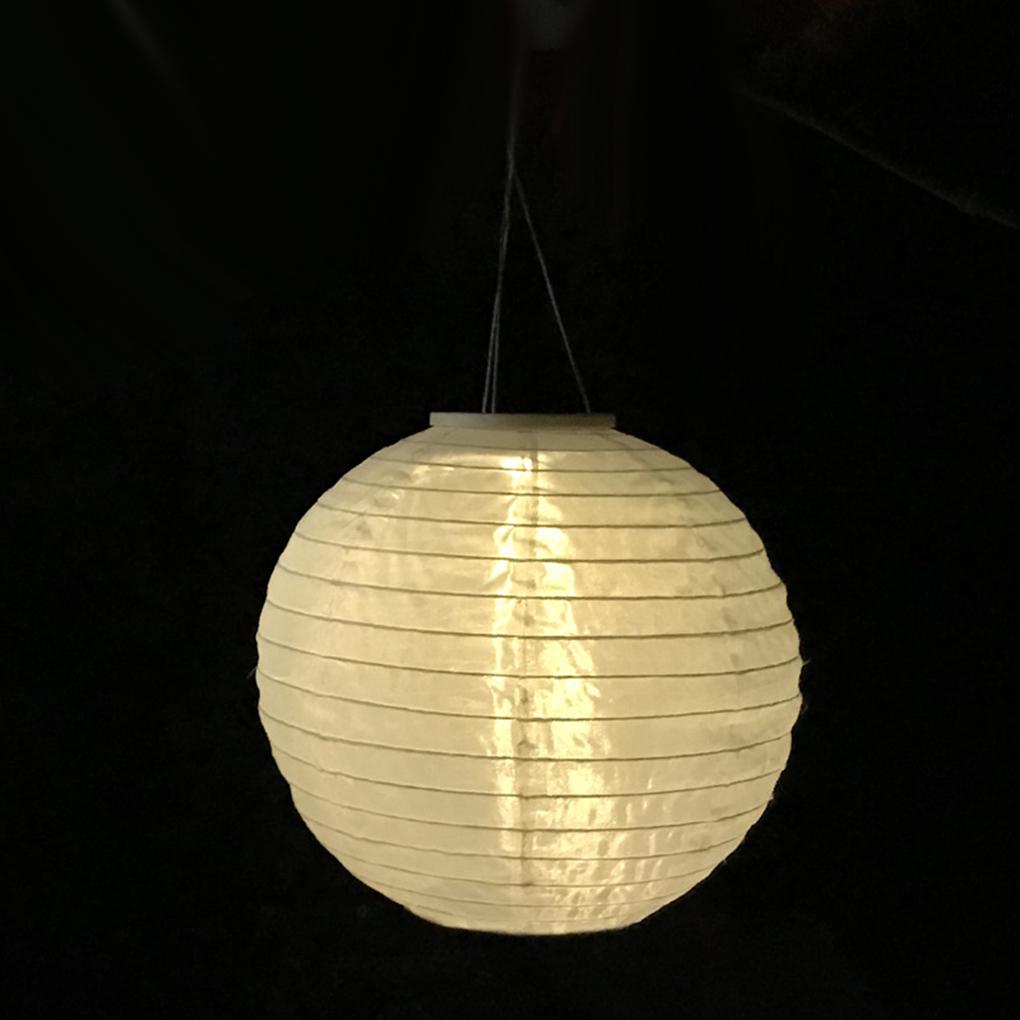 Garden Solar Powered Round Lantern Hanging LED Warm White Lights Outdoor Décor