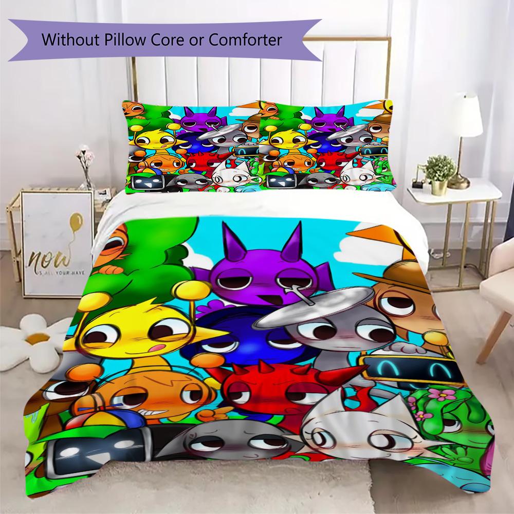 Dandy's World Pattern Bedding,Quilt Set Quilt Cover Pillowcase Home Birthday Gift (1*duvet Cover+2*pillowcase,without core)ZSJT0917030