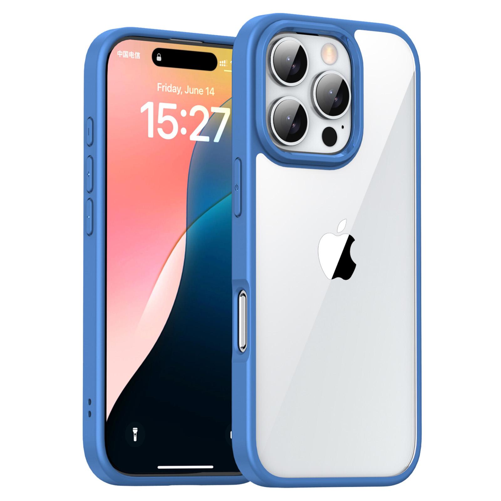 IPAKY For iPhone 16 Pro Clear Phone Case TPU + PC Anti-Fingerprint Back Cover D